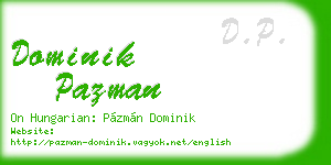 dominik pazman business card